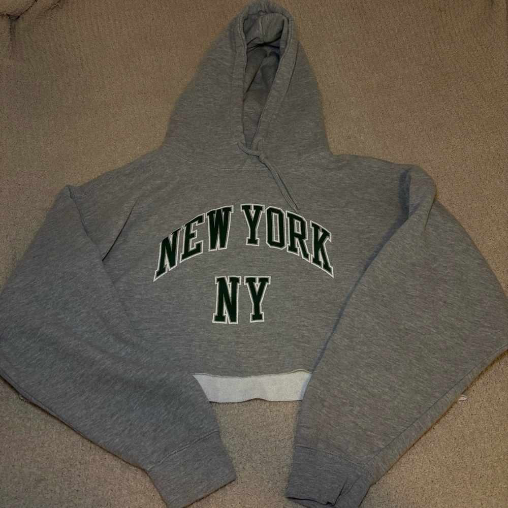 ONE/SIZE Gray Hoodie with Green Lettering